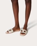 VLOGO CUT-OUT CALFSKIN SLIDE SANDAL - Image 6
